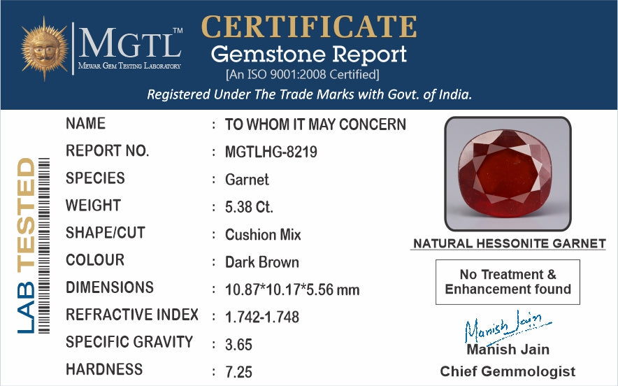 Hessonite (Gomed) - 5.38 Carats