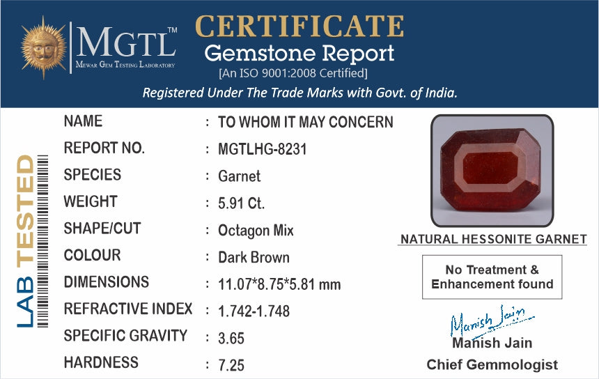 Hessonite (Gomed) - 5.91 Carats