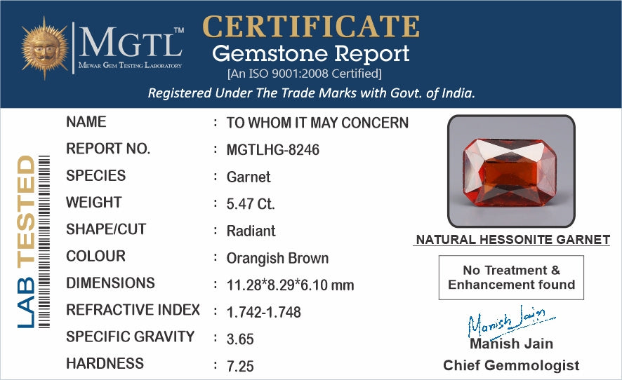 Hessonite (Gomed) - 5.47 Carats