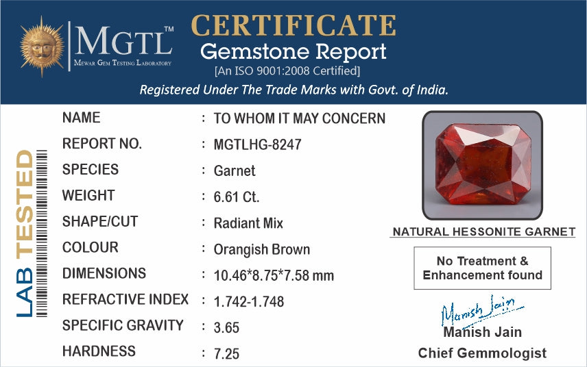 Hessonite (Gomed) - 6.61 Carats
