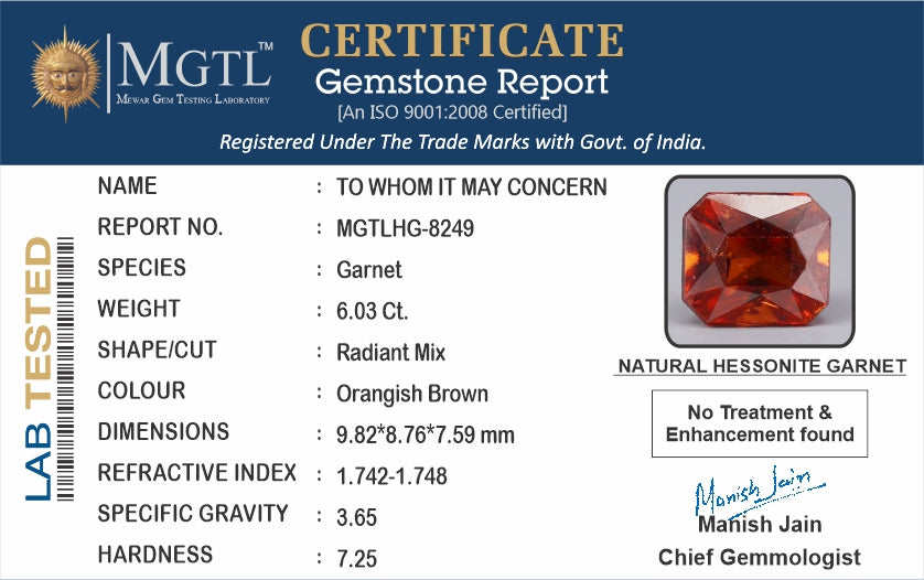 Hessonite (Gomed) - 6.03 Carats