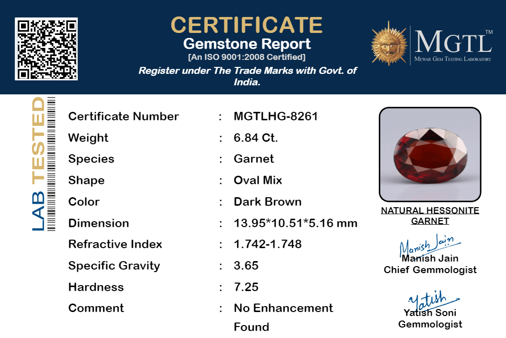 Hessonite (Gomed) - 6.84 Carats