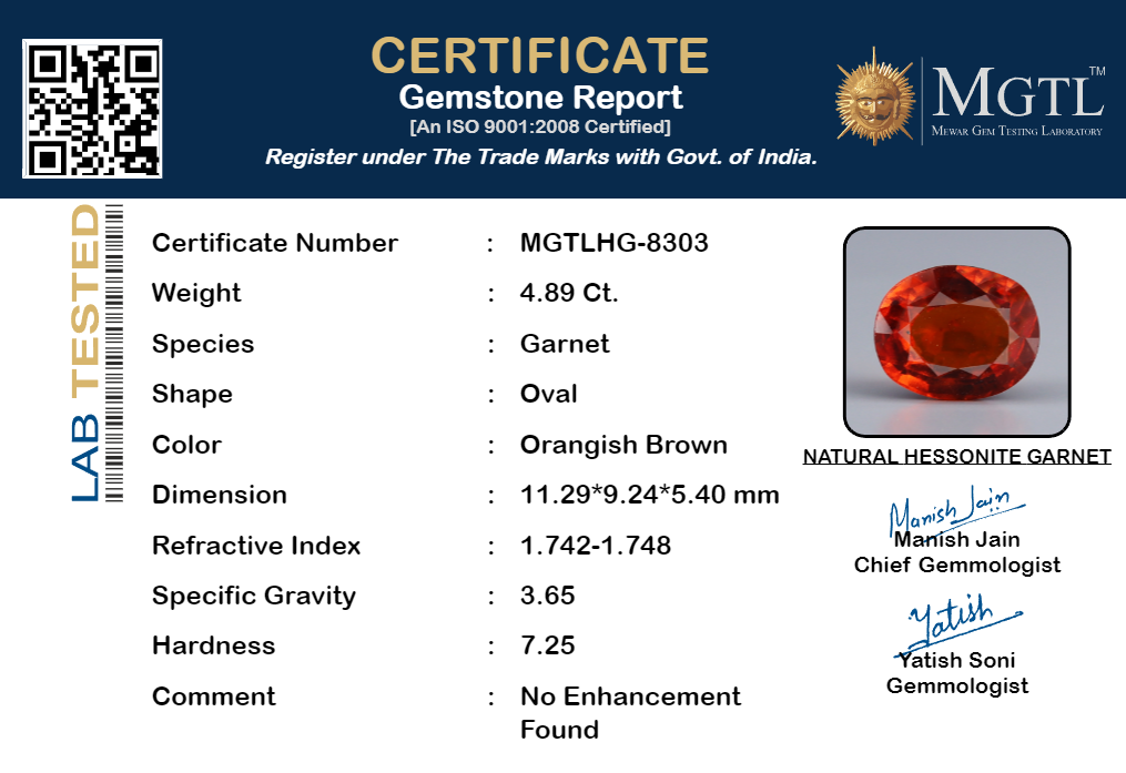 Hessonite (Gomed) - 4.89 Carats