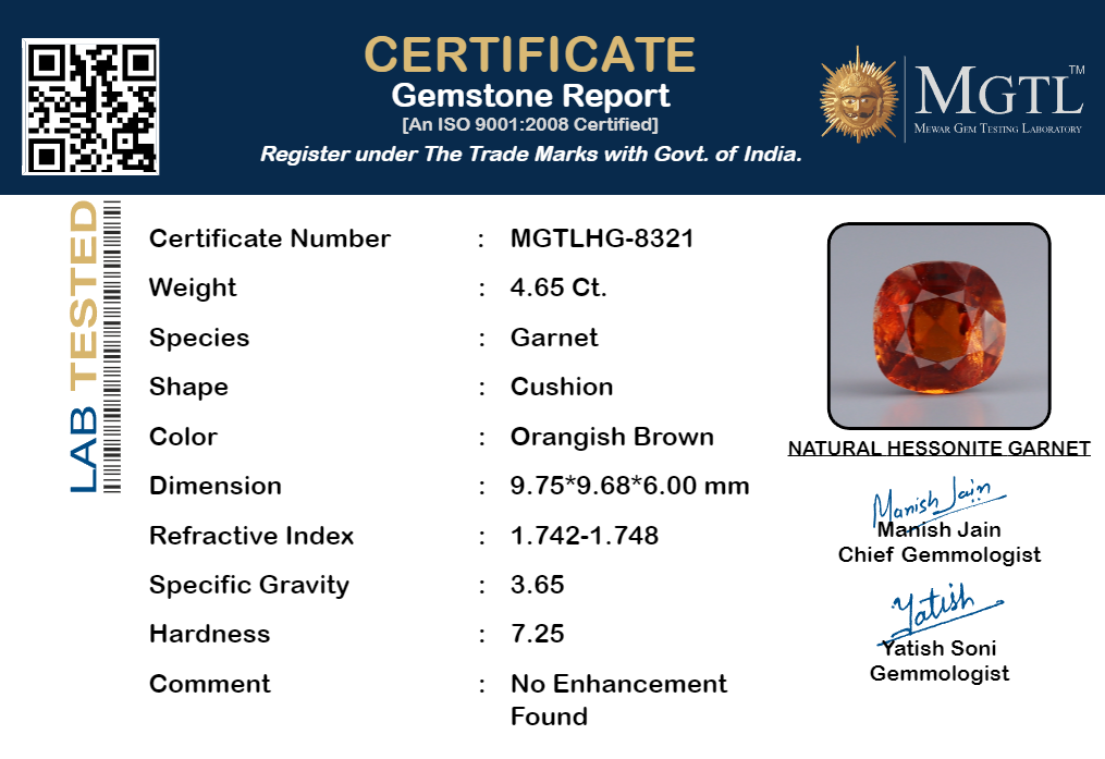Hessonite (Gomed) - 4.65 Carats