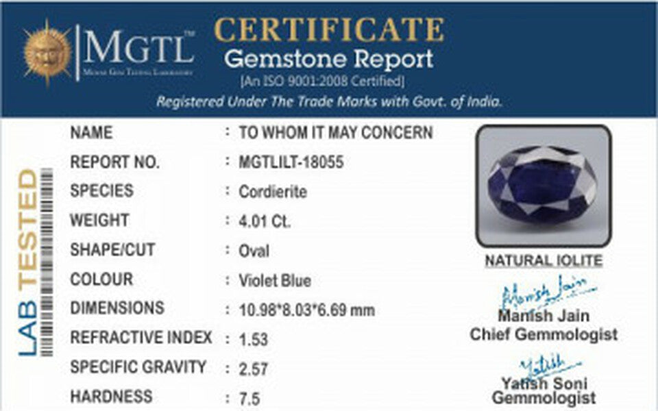 Iolite (Neeli)- 4.01 Carats