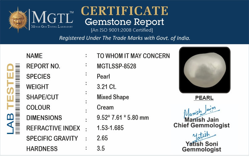 Keshi Pearl - 3.21 Carats (Moti - 3.50 Ratti)