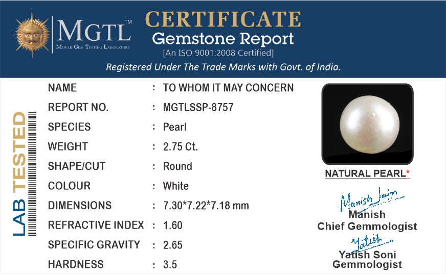 Keshi Pearl - 2.75 Carats (Moti - 3.00 Ratti)