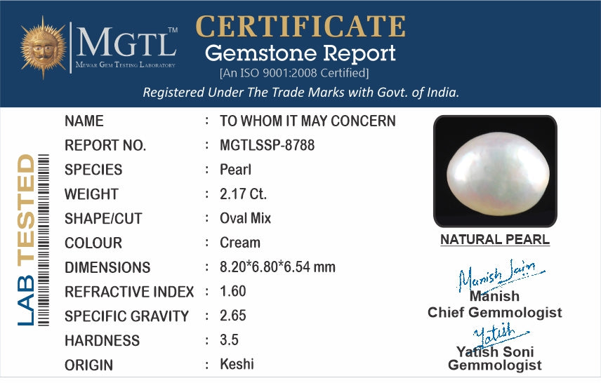 Keshi Pearl (Moti) - 2.17 Carats