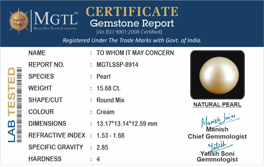 Keshi Pearl - 15.68 Carats (Moti - 17.09 Ratti)