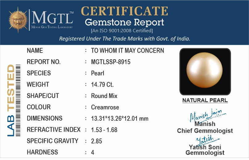 Keshi Pearl - 14.79 Carats (Moti - 16.12 Ratti)