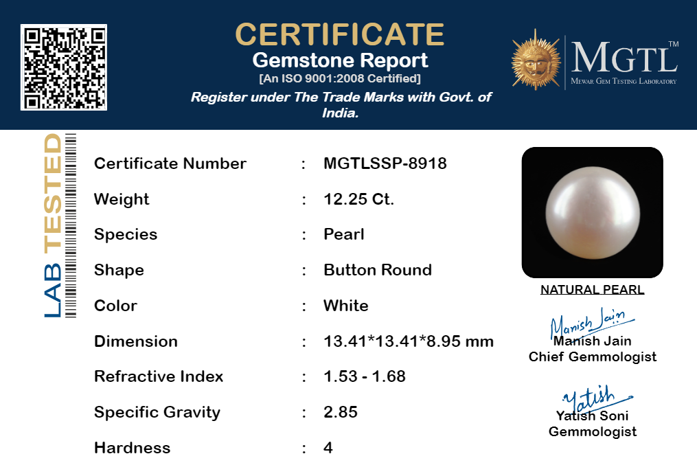Keshi Pearl - 12.25 Carats (Moti - 13.35 Ratti)