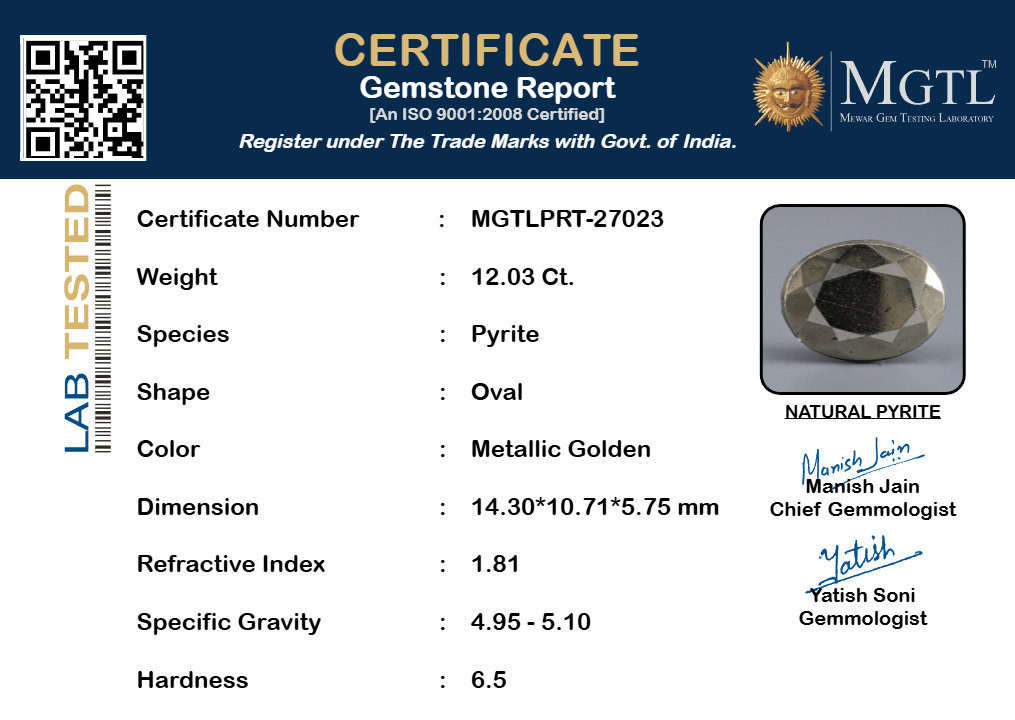 Natural Pyrite - 12.03 Carats