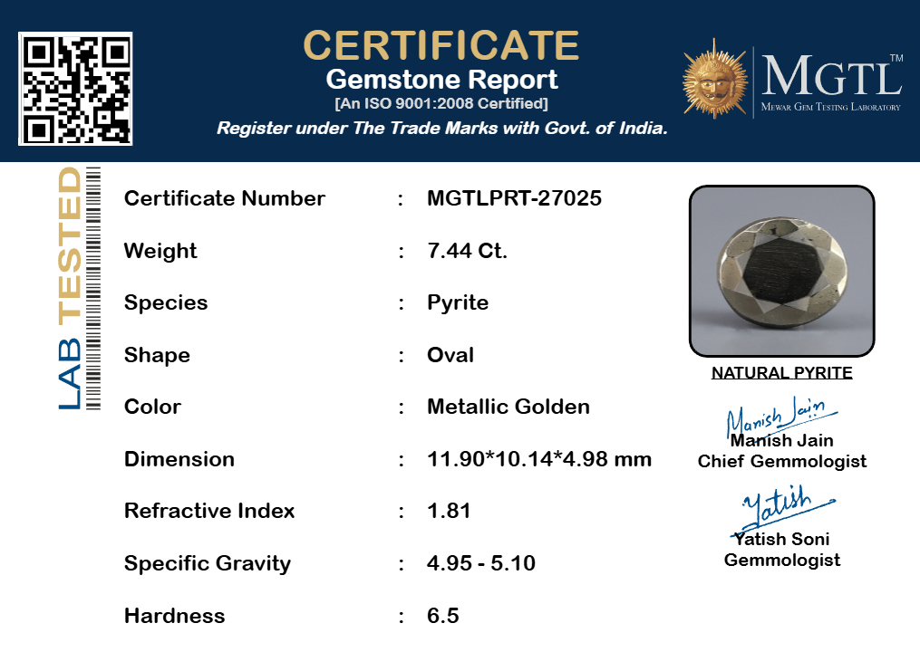 Natural Pyrite - 7.44 Carats
