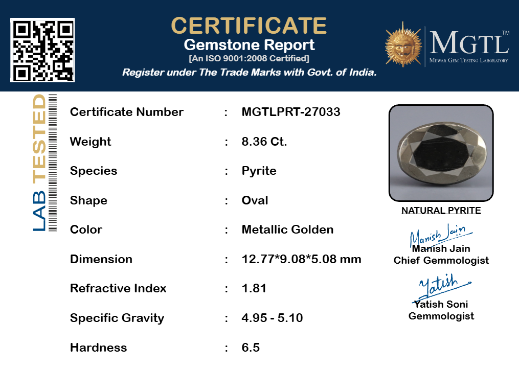 Natural Pyrite - 8.36 Carats