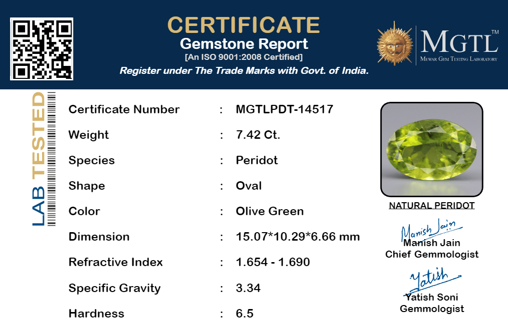 Peridot - 7.42 Carats