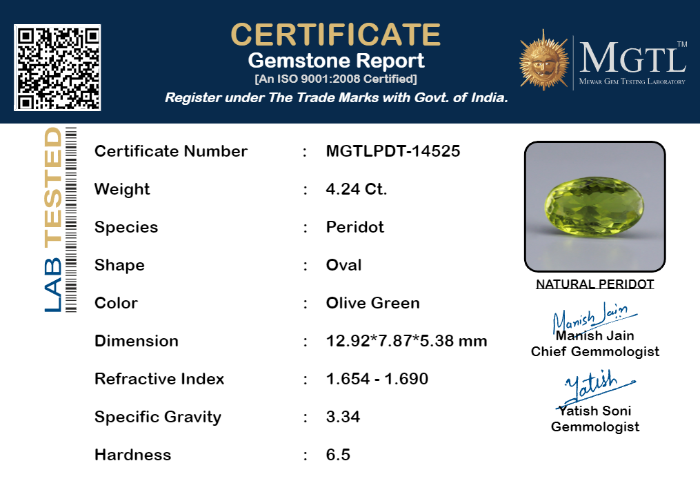 Peridot - 4.24 Carats