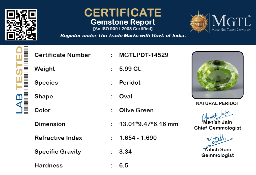 Peridot - 5.99 Carats