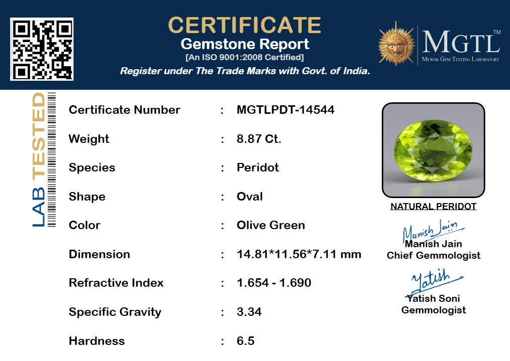 Peridot - 8.87 Carats