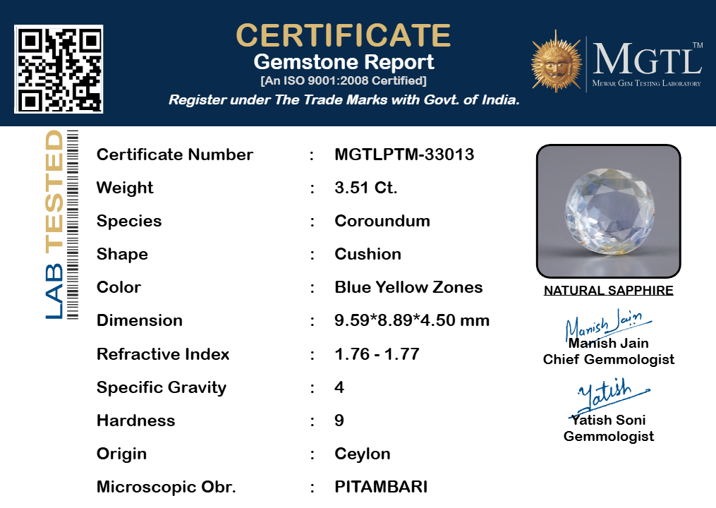 Pitambari ( Neelambari ) - 3.51 Carats