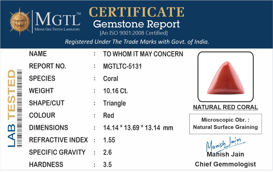 Red Coral (Moonga) - 10.16 Carats