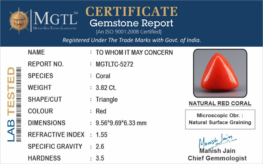 Red Coral (Moonga) - 3.82 Carats
