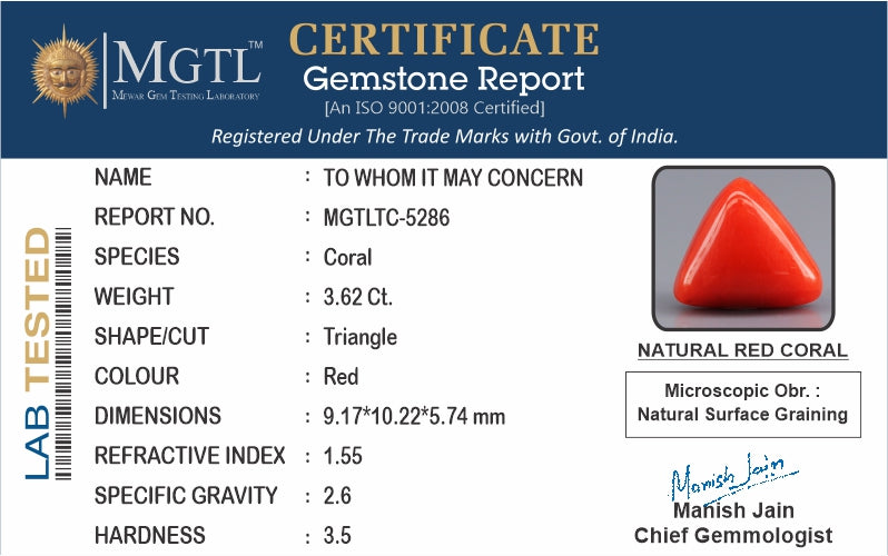 Red Coral (Moonga) - 3.62 Carats