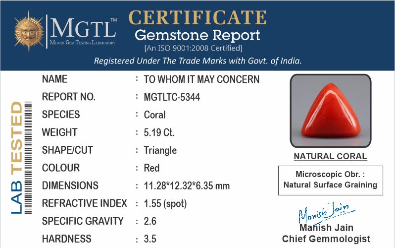 Red Coral (Moonga) - 5.19 Carats