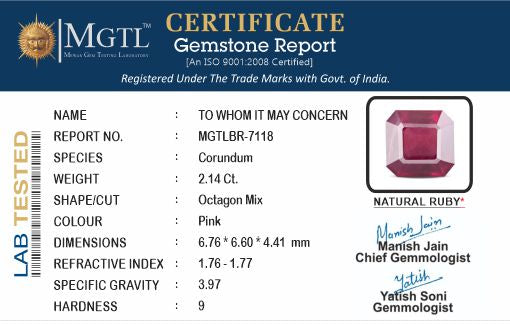 Ruby (Manik) - 2.14 Carats
