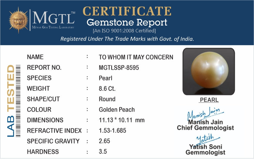 South Sea Pearl - 8.60 Carats (Moti - 9.37 Ratti)