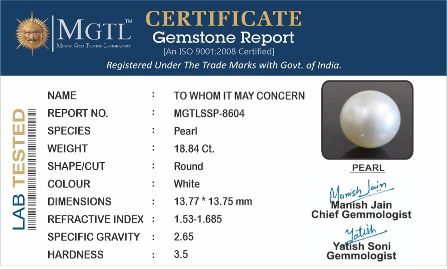 South Sea Pearl - 18.84 Carats (Moti - 20.54 Ratti)