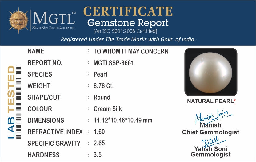 South Sea Pearl (Moti) - 8.78 Carats