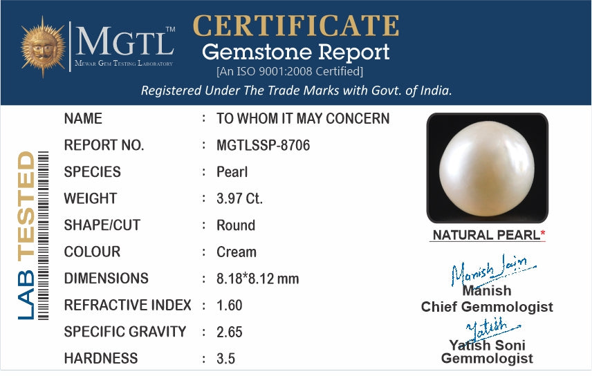 South Sea Pearl (Moti) - 3.97 Carats
