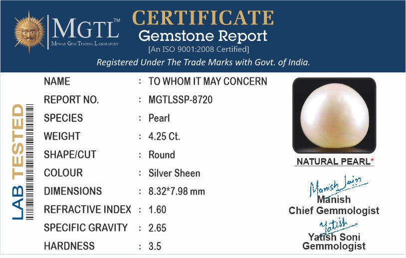 South Sea Pearl - 4.25 Carats (Moti - 4.63 Ratti)