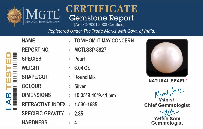 South Sea Pearl - 6.04 Carats (Moti - 6.58 Ratti)