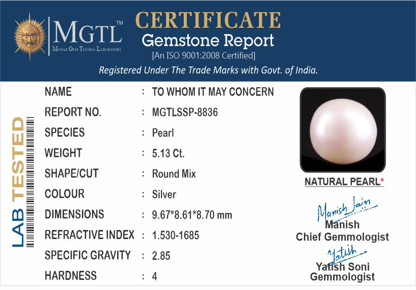 South Sea Pearl - 5.13 Carats (Moti - 5.59 Ratti)