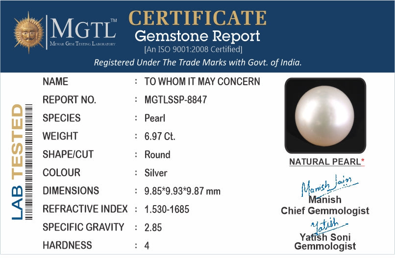 South Sea Pearl (Moti) - 6.97 Carats