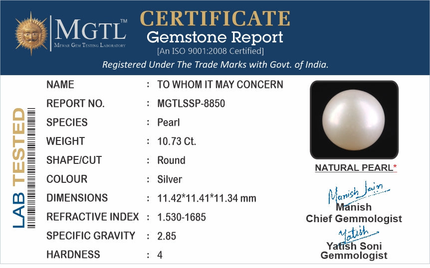 South Sea Pearl (Moti) - 10.73 Carats