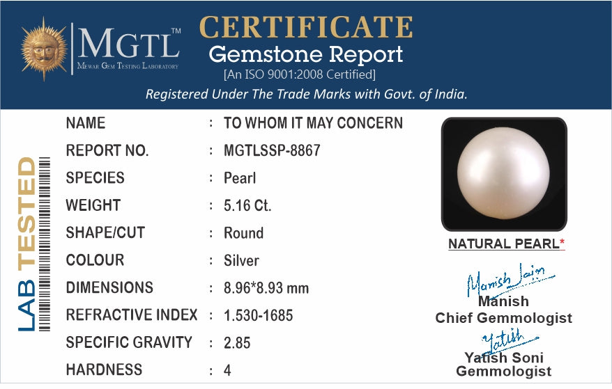 South Sea Pearl - 5.16 Carats (Moti - 5.62 Ratti)