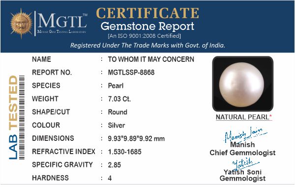 South Sea Pearl (Moti) - 7.03 Carats