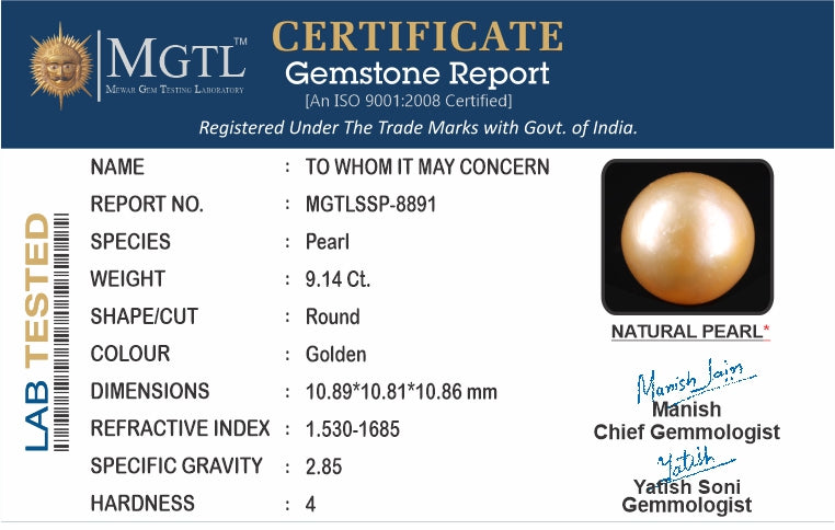 South Sea Pearl - 9.14 Carats (Moti - 9.96 Ratti)