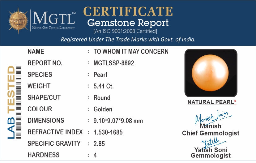 South Sea Pearl - 5.41 Carats (Moti - 5.90 Ratti)