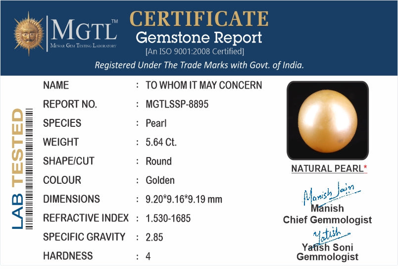 South Sea Pearl - 5.64 Carats (Moti - 6.15 Ratti)