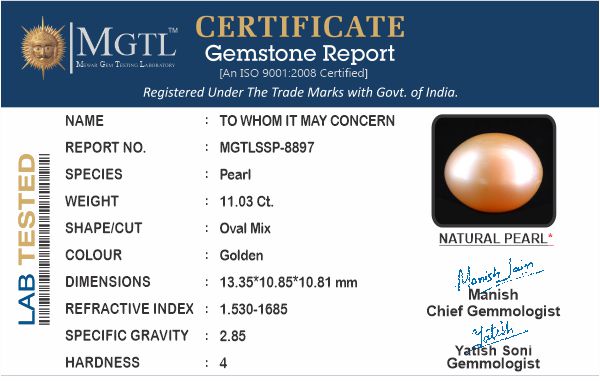 South Sea Pearl - 11.03 Carats (Moti - 12.02 Ratti)