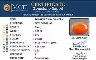 Sulemani Hakik - 9.21 Carats