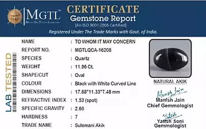 Sulemani Hakik - 11.96 Carats