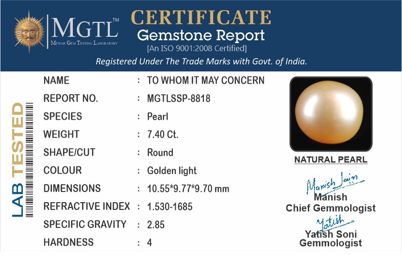 Venezuela Pearl - 7.4 Carats (Moti - 8.07 Ratti)
