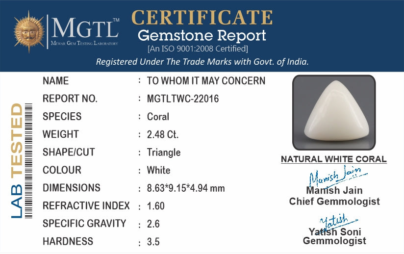 White Coral - 2.48 Carats