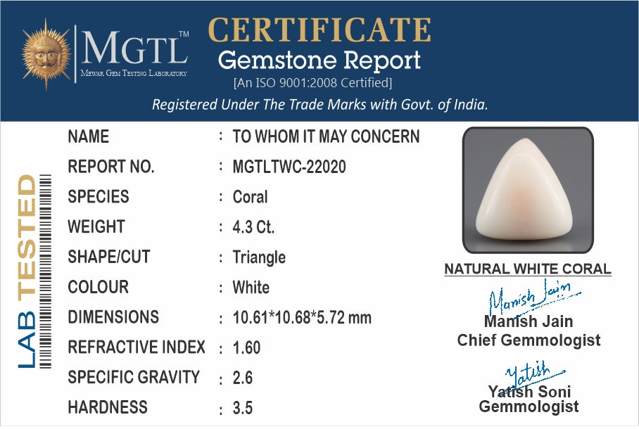 White Coral - 4.3 Carats