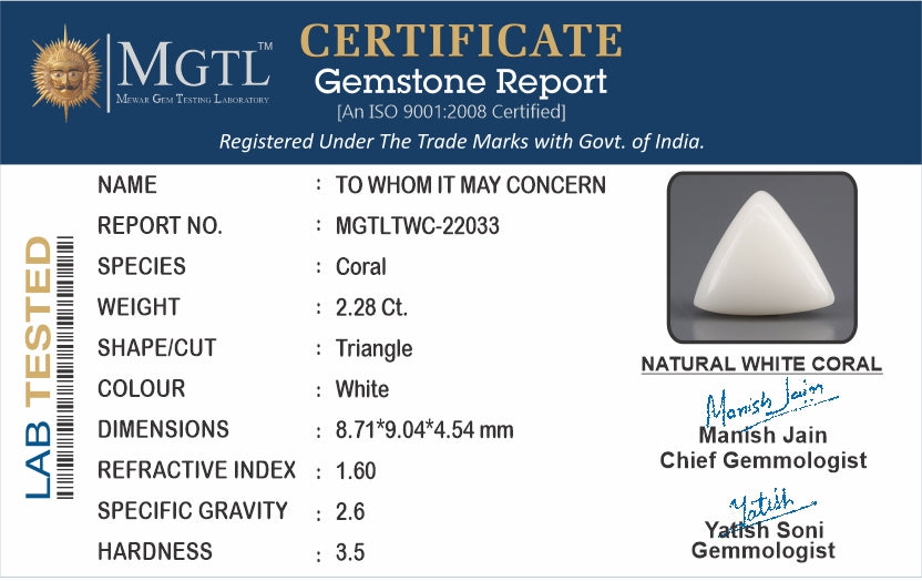 White Coral - 2.28 Carats