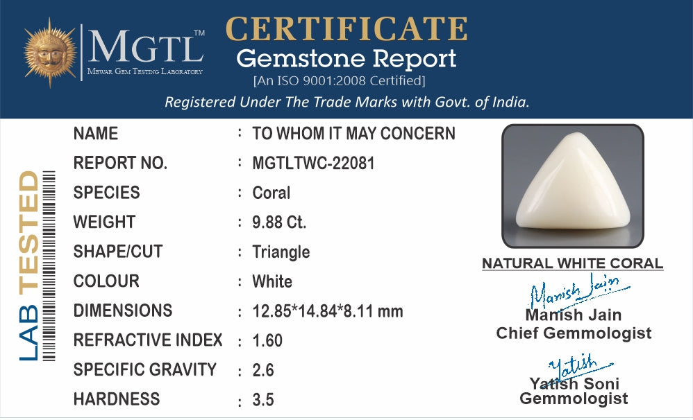 White Coral - 9.88 Carats